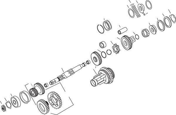 Andrews mainshaft 4th gear for 4-speed big twin - 26t  204280