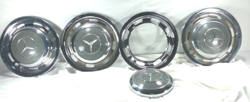 Mercedes chrome hub caps  set of four 15 inch old vintage collectable classic