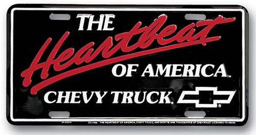 Heartbeat of america chevy trucks license plate gmc sierra silverado blazer