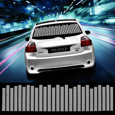 114*30cm white car sticker music rhythm led flash lamp sound activated equalizer