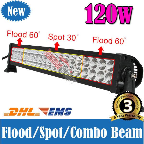 120w 24" led alloy spot/flood/combo beam work bar diving light lamp off road 4wd