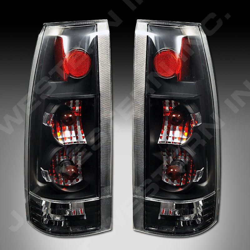 88-99 gmc chevy c10 ck full size black tail lights pair 