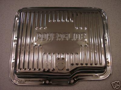 Chrome gm chevy powerglide transmission pan trans fluid