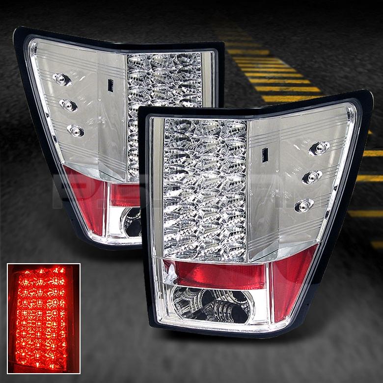 05-06 jeep grand cherokee sport suv chrome led tail brake lights lamp left+right