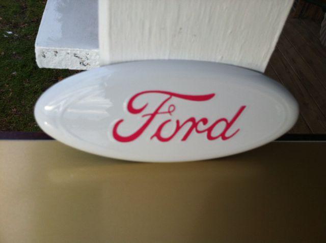 2004-14 ford trucks,grille/tailgate 9" custom,white & pink letters,breast cancer