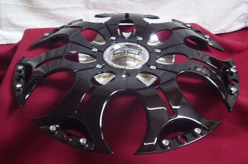 Double g sette wheel 24 in black custom wheel center cap #329l578a-s1 (1) new