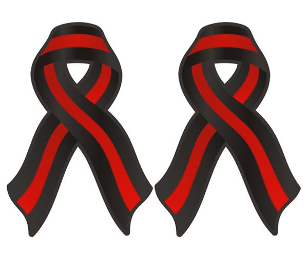Thin red line ribbon decal set 3"x2" firefighter fireman memorial sticker zu1