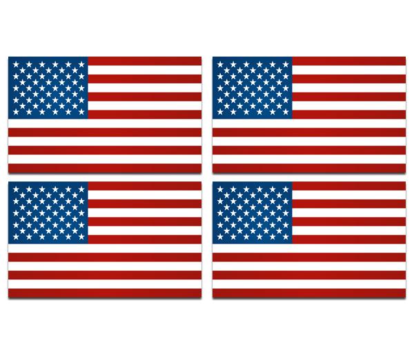 American flag decal 3"x1.5" 4 pack old glory usa vinyl hard hat sticker zu1