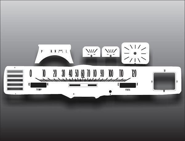 1967-1968 cadillac coupe deville instrument cluster white face gauges