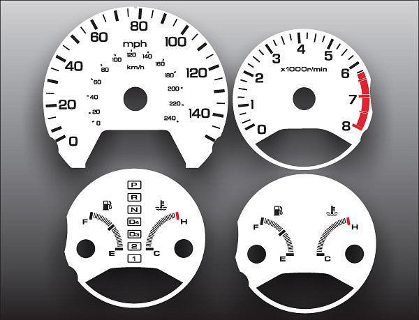 1998-2002 honda accord instrument cluster white face gauges 98-02