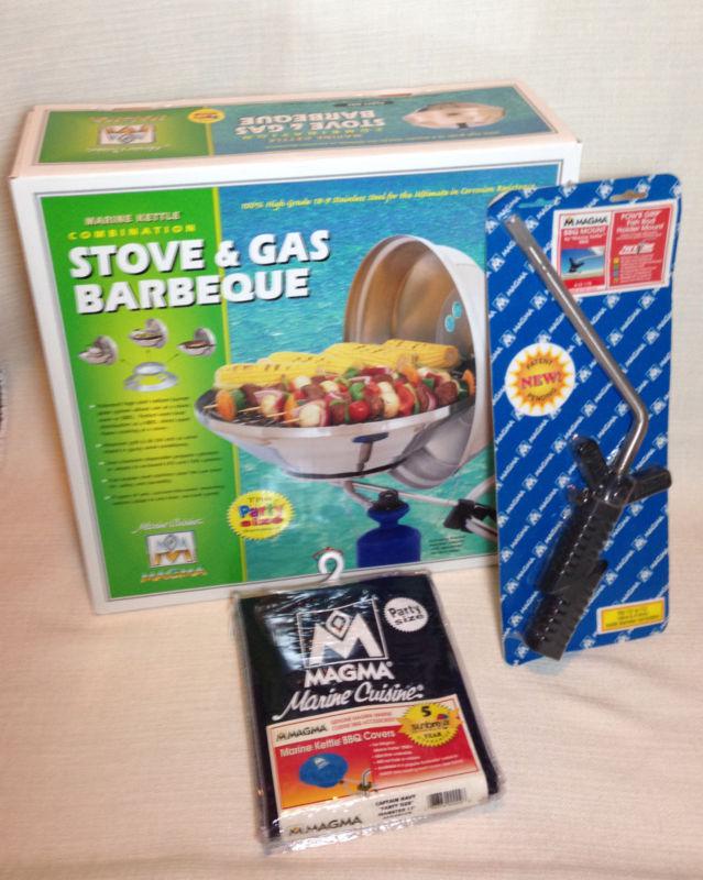 Nib magma marine kettle combination stove & gas grill party size a10-017 +bonus
