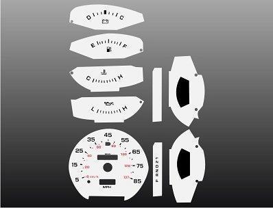 1981-1989 dodge ram instrument cluster white face gauges 81-89