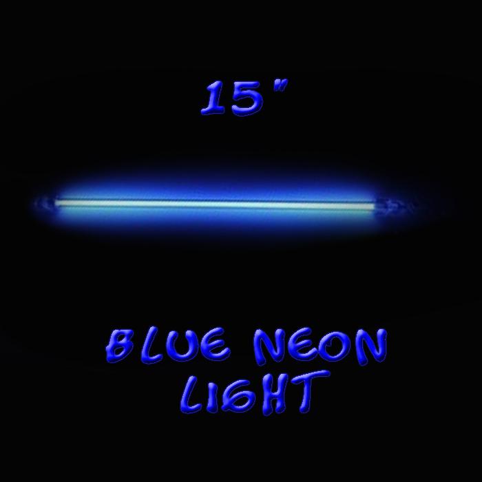 Blue neon 15" interior 12 v volt light rod car interior custom lighting glow