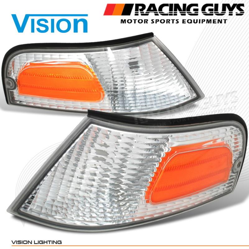 New chrome housing amber style reflector turn signal corner lights lamps