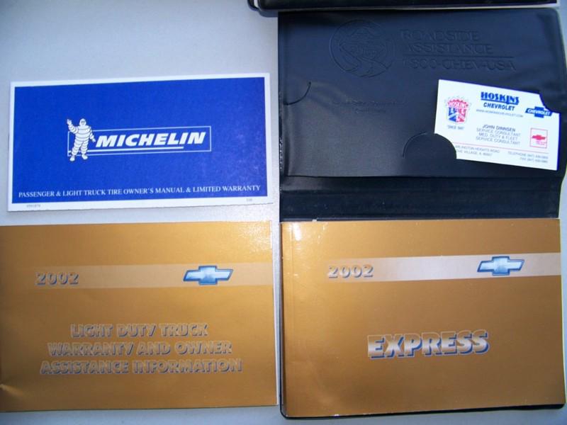 2002 chevrolet chevy express owners manual, van light duty truck 2-booklets case