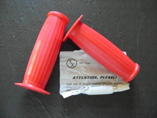 Nos red italian grips moto guzzi eldorado ambassador benelli ducati dream ca77