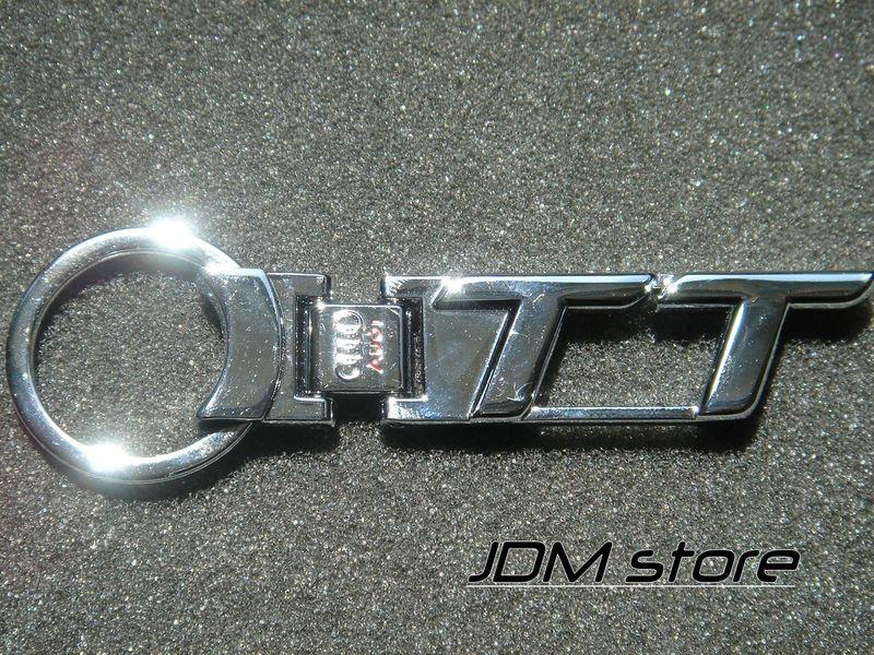Tt logo with chrome finish reversible audi emblem key chain key ring