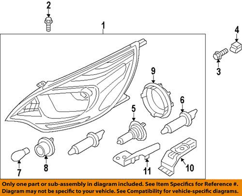 Kia oem 921021w100 headlight-headlamp assembly