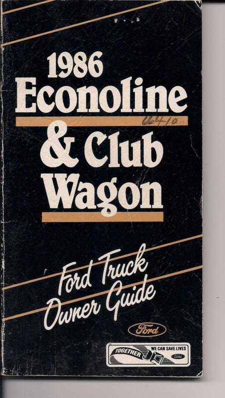 1986 ford econoline & club wagon owner's manual