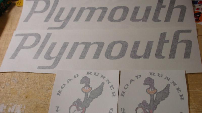 Plymouth superbird roadrunner decal set   dodge mopar