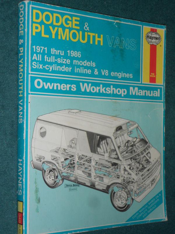 1971-1986 dodge / plymouth  / van / shop manual / 85 84 83 82 81 79 service book