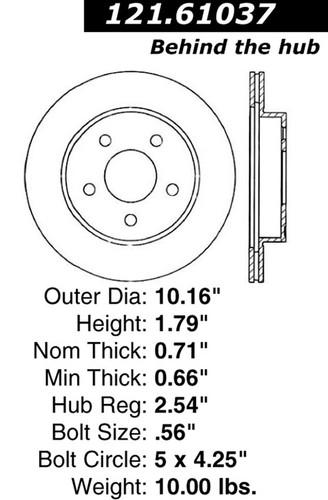 Centric 121.61037 rear brake rotor/disc-c-tek standard rotor-preferred