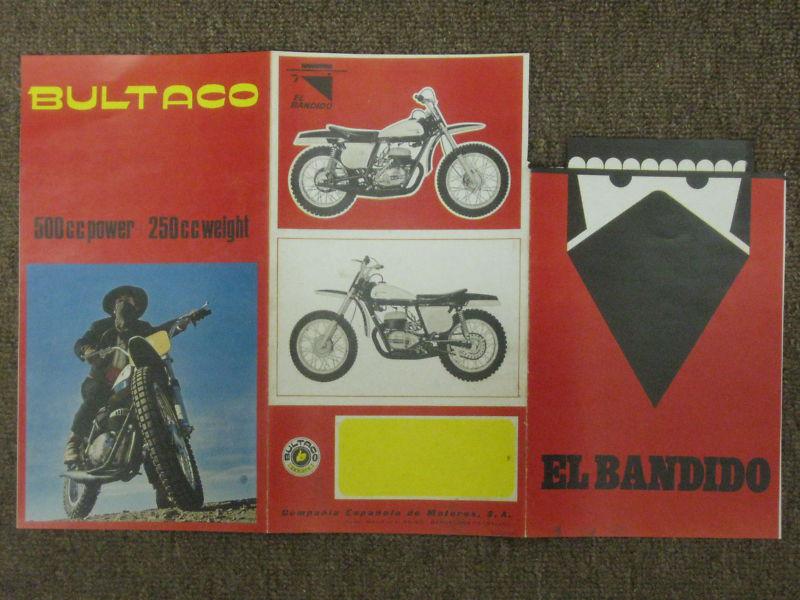 Bultaco 1968 el bandido 350-360cc brochure 16"x10" fully opened - 6 page repro. 