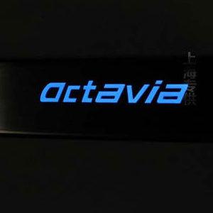 Stainless steel illuminate led door sill scuff plate fit skoda octavia 09-12