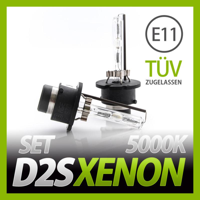 Set of two xenon bulbs d2s 5000k e11 approved tÜv approval 85122