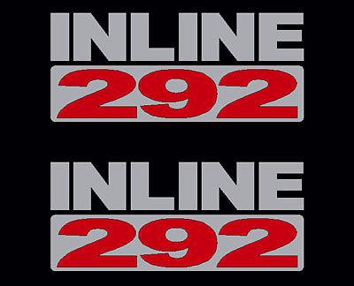 2 chrome 292 emblem decal set inline c10 nova chevy trk stickers