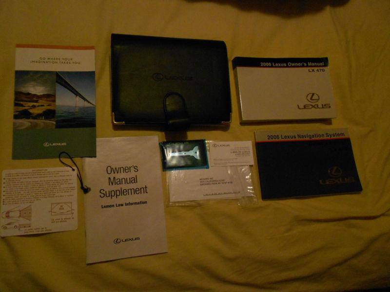 2006 lexus lx 470 owner's manual set with navigation and oem case cover