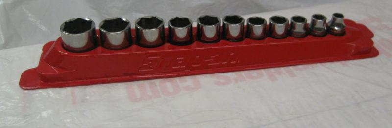 Snap on 11 pc sae chrome socket set 3/8" drive 1/4" - 7/8" patky240