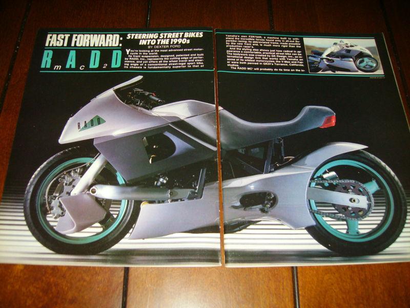 Radd mc2 - gk design inc concept motorcycle ***original 1987 article***