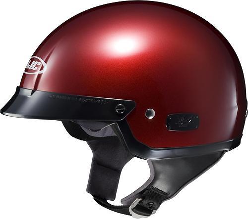 New hjc is-2 half-helmet adult helmet, metallic wine/red, small/sm