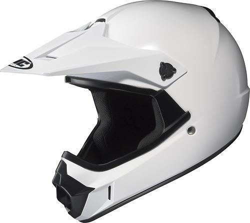 New hjc cl-xy solid offroad/motocross youth helmet, gloss white, large/lg