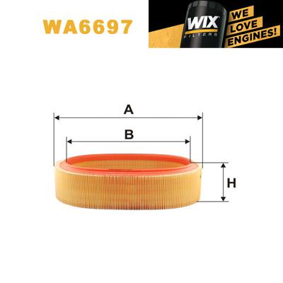 1x wix air filter wa6697 - eqv to fram ca9074