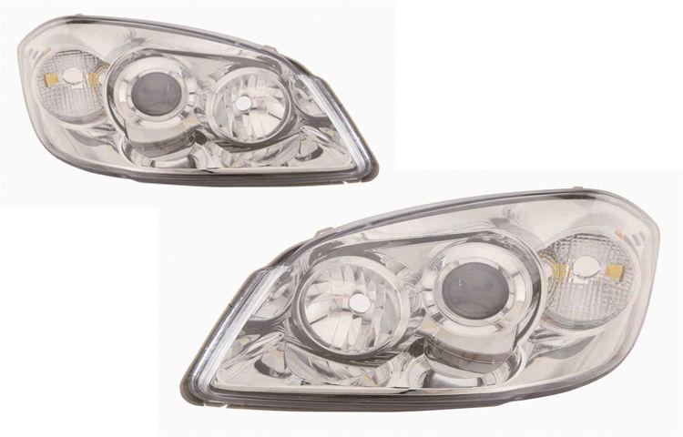 Depo pair euro chrome projector headlights 05-09 chevy cobalt 07-09 pontiac g5