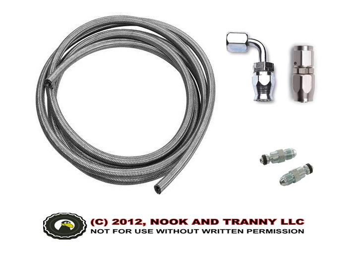 Lt1 ls1 t56 swap hydraulic clutch hose line kit 36" an4 straight/90 deg hose end