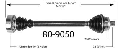 Empi 80-9050 cv half-shaft assembly-cv joint half shaft