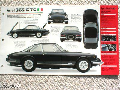 1968 / 1969 / 1970 ferrari 365 gtc imp brochure