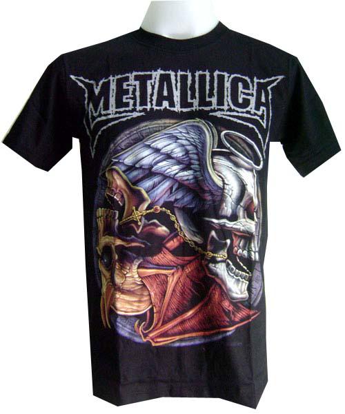 New vintage metallica skull wing bat rock music black t-shirt mens s,m,l,xl,xxl