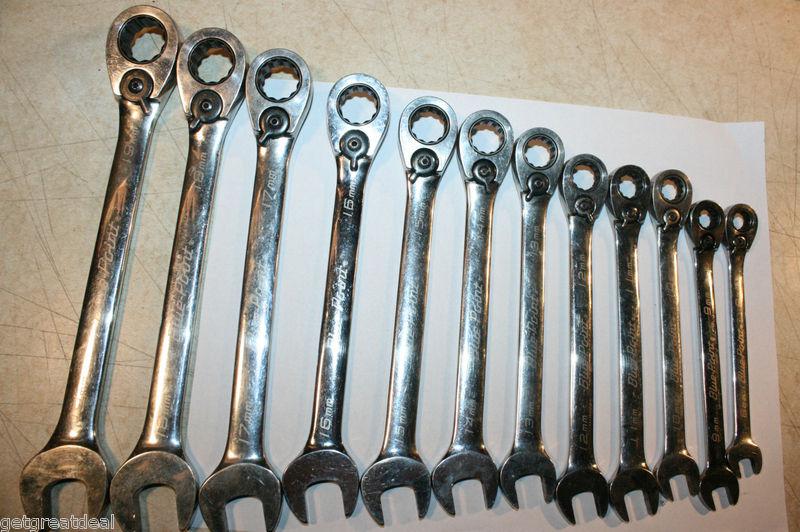 Blue-point tools metric standard 15° offset ratcheting box / open end wrench set