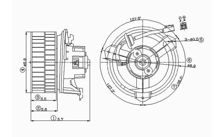 Replacement blower motor assembly chrysler new yorker concorde 300 dodge 4596217