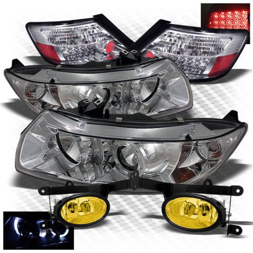 06-08 civic 2dr projector headlights + led perform tail lights + fog lights set