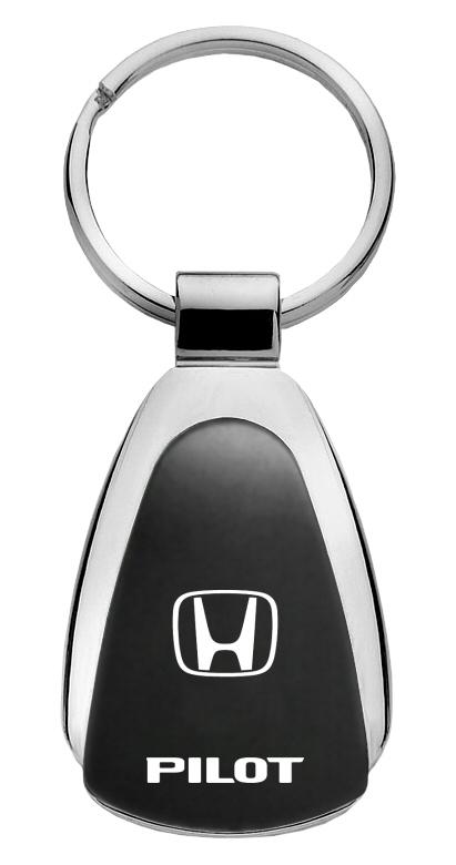 Honda pilot black tear drop metal key chain ring tag key fob logo lanyard