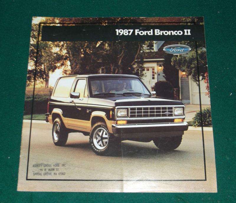 1987 ford bronco ii dealer sales brochure; xl; xlt; eddie bauer; 16 pg