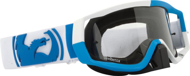 Dragon alliance vendetta anti-fog goggles block blue and white/clear lens
