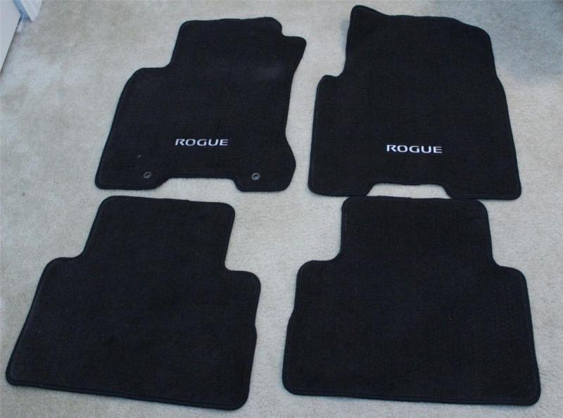 08-11 nissan rogue 4pc floor mat set black oem oe factory 999e2-gu001