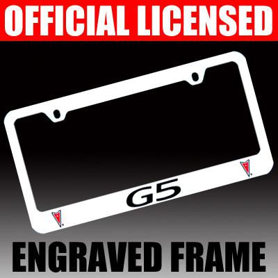 Pontiac *g5* chrome license plate frame tag holder