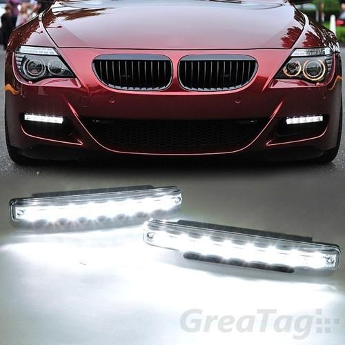 X2 8 led white daytime running fog light clear headlamp for scion benz gmc acura